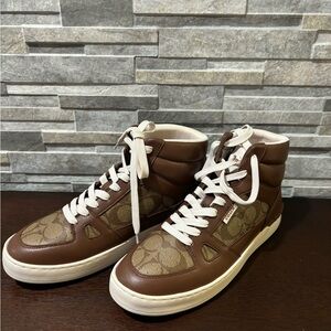 Coach Men's Clip Court High Top Sneaker Size 7.5DColor Taupe